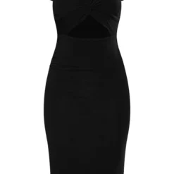 Robe Mi-longue Noire En Jersey à Mancherons Et Découpes Détail Noeud -Jupe Lumine Soldes Boutique 5ffd4646da76e187ab7a43fbc0d9ad9185f06a08 cnb7235 5