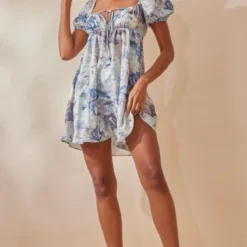 Robe Droite Tissée Grise à Imprimé Abstrait Et Buste Froncé -Jupe Lumine Soldes Boutique 60154daa775e637853dbaa187434ab3efea19c2b cnd1218 3