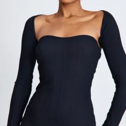 Robe Bustier Mi-longue Côtelée Texturée Noire à Détail Manches 8 Robe Bustier Mi-longue Côtelée Texturée Noire à Détail Manches -Jupe Lumine Soldes Boutique 6110913abff18af7d3fe8350c34e2485cd87bf8b cnc5967 4