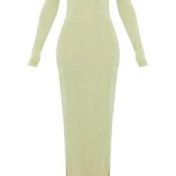 Robe Moulante Longue En Acétate Vert Sauge à Manches Longues Et Col Bardot -Jupe Lumine Soldes Boutique 61230c1c072306f4cbad6d8b13c56a88fff4287d cnd7641 5