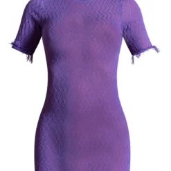 Mini Robe En Maille Tricot Transparente Violette à Ourlet Effiloché -Jupe Lumine Soldes Boutique 61a44cf1c6cb47e27a93333e923d78995b8a48c1 cna9223 5