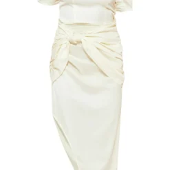 Robe Mi-longue Satinée Imprimé Crème à épaule Unique -Jupe Lumine Soldes Boutique 62217b1d43e6cb7db8666a143f74c1a4743953e9 cne7732 5