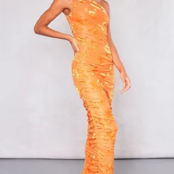 Robe Longue Asymétrique Dévorée Orange Fleurie -Jupe Lumine Soldes Boutique 62d0eae92934dc60ac4186df8d7411e9ae79140c cne2929 3