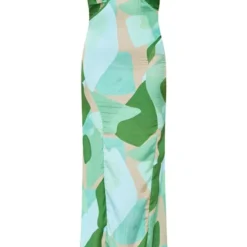 Robe Longue Imprimée Abstrait Vert à Bretelles Et Détail Buste -Jupe Lumine Soldes Boutique 639147023aa86b95e27c941bcd808b749311cd7c cmz1489 6