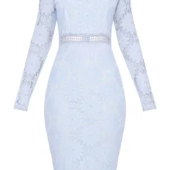 Robe Moulante En Dentelle à Manches Longues Bleu Poudré -Jupe Lumine Soldes Boutique 6435f6fd9c9cd07e1ae3d6d46cabd7e2210b6a1f CLU8591 3