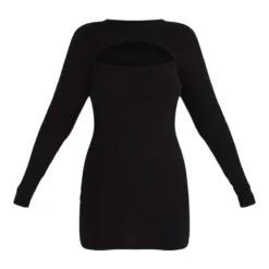 Robe Moulante Côtelée Noire à Découpe Et Manches Longues -Jupe Lumine Soldes Boutique 6452e1765f3f7310ab73e23f8aa28bb6ecbd4480 cnc7081 5