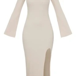 Robe Mi-longue Côtelée Gris Pierre Asymétrique Fendue à Manches évasées -Jupe Lumine Soldes Boutique 65d474abb9862cae3966d3e7da78dd8d2bd89767 cnc1135 5