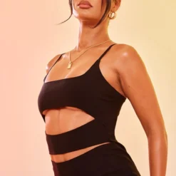 Robe Moulante Tissée Stretch Noire Découpée à Bretelles -Jupe Lumine Soldes Boutique 662be54ff1bb6723f13859815da7036b55a44f59 cnd6105 4
