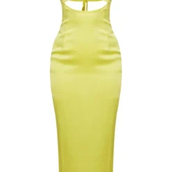 Robe Mi-longue Satinée Jaune Découpée à Bretelles -Jupe Lumine Soldes Boutique 6687b8a6d58268bce9c8b3a27dddcb6ac4fb34d6 cne7730 5