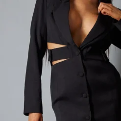 Label PLT Robe Blazer Tissée Noire à Découpes Et Boutons -Jupe Lumine Soldes Boutique 671a0722aa3f1528ede557aaccaf50d13930c684 cnc2328 4