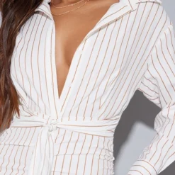 Robe Chemise Mi-longue Blanche Rayée à Taille Nouée Et Jupe Froncée -Jupe Lumine Soldes Boutique 6781a0d5e020e2f17a5d8e663a8a0559f307e0c7 cmw9551 5