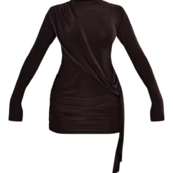 Robe Très Moulante Chocolat à Jupe Drapée Et épaulettes 9 Robe Très Moulante Chocolat à Jupe Drapée Et épaulettes -Jupe Lumine Soldes Boutique 67c75954fcb191b23e52e644e03ad10c9956a4f4 cnc7753 5