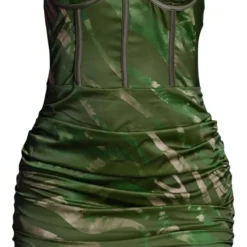 Robe Bustier Satinée Moulante Vert Olive Imprimé Zébré -Jupe Lumine Soldes Boutique 685de1a3eda25a4973c88b8d087bf7baea6ce67d cnb7408 5
