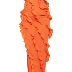 Robe-bustier Asymétrique Longue Orange à Volants -Jupe Lumine Soldes Boutique 689fbc8259b5e5c3b240834aedddc9088ca8d412 cne2939 5