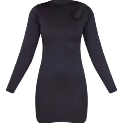 Logic Robe Moulante Côtelée Découpée Noire à Manches Longues -Jupe Lumine Soldes Boutique 69dc1232776b9d0f9f4275d42be32fd859a351da cnb7245 5