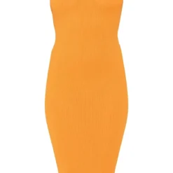 Robe Mi-longue En Maille Côtelée Orange à Dos Nageur -Jupe Lumine Soldes Boutique 69f1804f74e695541ba845851a31a2d5d13423cb cmz5812 6