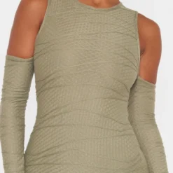 Robe Moulante Texturée Vert Sauge Kaki à épaules Dénudées Détail Manches 8 Robe Moulante Texturée Vert Sauge Kaki à épaules Dénudées Détail Manches -Jupe Lumine Soldes Boutique 6a3e877ac5222d81109d27732eaaf0271be2b68d cna0945 4