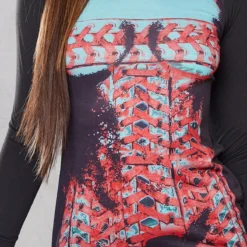 Robe Moulante Noire Imprimé Corps à Col Montant Et Manches Longues -Jupe Lumine Soldes Boutique 6a95d0b646b133bf8daaf12564a272d3b5b0a17c cnb7147 4