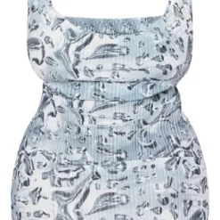 Plus Robe Moulante Argentée Imprimé Liquide Plissée à Col Bénitier -Jupe Lumine Soldes Boutique 6aa6c16f300efb45a517a90b80ef3178e34befb8 cne0542 5