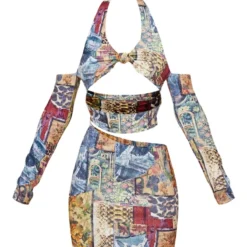 Robe Moulante Multicolore Imrpimé Collage Vintage à Dos Nu Noué -Jupe Lumine Soldes Boutique 6ab76be4db0f2d47bfe96baee25ca97e595d5d9c cnc2237 5