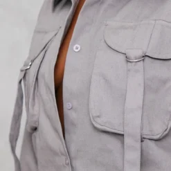 Robe Chemise Cargo Gris Anthracite à Poches Et Ceinture -Jupe Lumine Soldes Boutique 6c1d2377557be64e97f7071f1c22a46ed42501c4 cnb9653 4