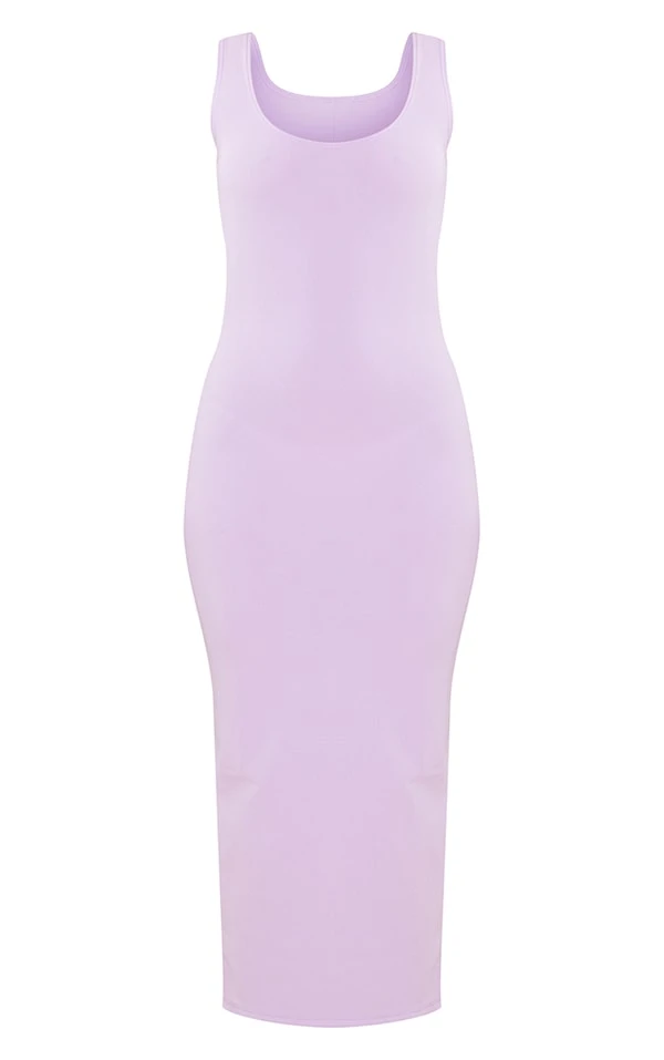 Robe Longue Lilas à Col Carré 5 Robe Longue Lilas à Col Carré – Image 5