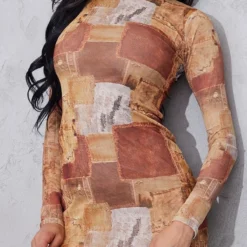 Robe Moulante En Mesh Froncé Marron Imprimé Jean à Manches Longues -Jupe Lumine Soldes Boutique 6e5d02bd95b5a61dd012fc0c3af7584d95ec2541 cnd1335 4