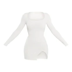 Robe Moulante Côtelée Crème Fendue à Col Carré Et Manches Longues 9 Robe Moulante Côtelée Crème Fendue à Col Carré Et Manches Longues -Jupe Lumine Soldes Boutique 6ec3e8906736796526d88765ab6f39fee5416517 cnd5400 5