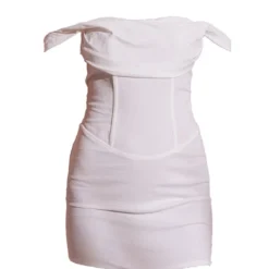 Robe Moulante Blanche Effet Lin Drapée à Corset Col Bardot -Jupe Lumine Soldes Boutique 6f042d6d9b90d3b7242509cd1329fc035b94dafc cne1016 5