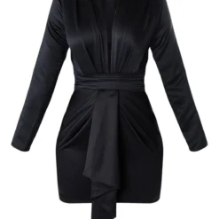 Robe Moulante Satinée Noire à Manches Longues Et Décolleté Plongeant -Jupe Lumine Soldes Boutique 6f0d6967fdcbf84390eb95ebcdc8c67a60dca540 cmt7009 6