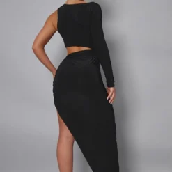 Robe Mi-longue Moulante Noire Froncée Asymétrique à Découpes -Jupe Lumine Soldes Boutique 6f75f675dd3bbaffafbdf774e51d20af8d9934e9 cnc6166 2