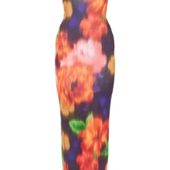 Robe Longue Asymétrique En Mesh Dévoré Multicolore Imprimé Fleurs Floues -Jupe Lumine Soldes Boutique 702d05fd302de2f97ff67cbd91d7f7d783981ef6 cne2702 5