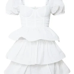 Robe Patineuse Blanche Crêpée à Détail Bonnets Et Jupe étagée 9 Robe Patineuse Blanche Crêpée à Détail Bonnets Et Jupe étagée -Jupe Lumine Soldes Boutique 717741c4265e081dd9afe4f865319c763b4e9959 cmt1587 6