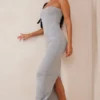 Robe Bustier Longue Gris Chiné