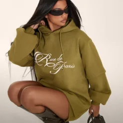 Robe Pull Kaki à Imprimé