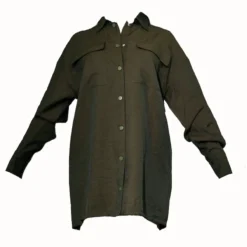 Robe Chemise Oversize Kaki Foncé à Boutons-pression -Jupe Lumine Soldes Boutique 72a8d1cbb5543271a018aecf55b7e34bb18138f0 cnc6998 5