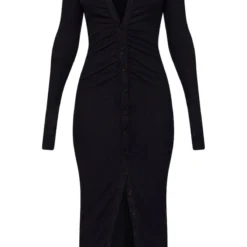 Robe Chemise Longue Côtelée Brossée Noire à Fronces Et Manches Longues -Jupe Lumine Soldes Boutique 72ccac0b9fe06bf1c4e8d21d4c1a0a3896545e77 cmu8781 6