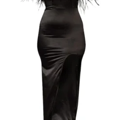 Robe Longue Bandeau Noire à Bordure En Plumes -Jupe Lumine Soldes Boutique 7387b93d03a343ac1a9fd5de6e11202c77353c71 cna9194 5