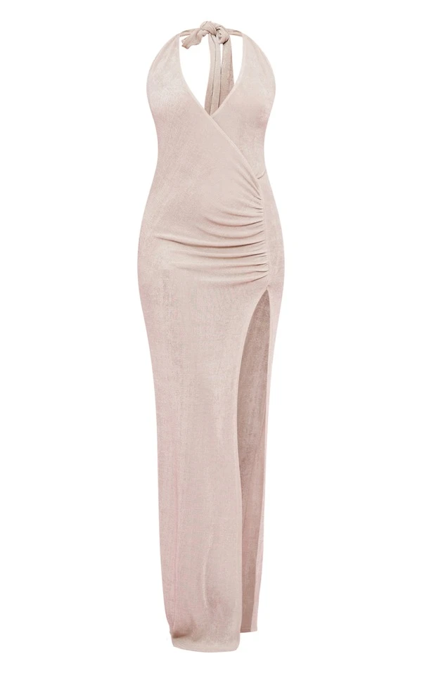 Robe Longue Moulante En Acétate Crème à Dos Nu Plongeant 5 Robe Longue Moulante En Acétate Crème à Dos Nu Plongeant – Image 5