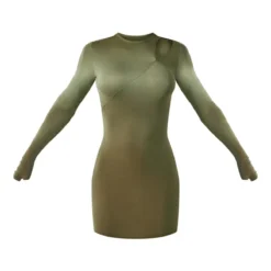 Robe Moulante Kaki à Découpes Et Manches Longues -Jupe Lumine Soldes Boutique 741b811665d0091571992a6eac65f9d33c1b2bba cnd2184 5