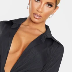 Robe Chemise Noire Décolletée à Détail Noué 9 Robe Chemise Noire Décolletée à Détail Noué -Jupe Lumine Soldes Boutique 7438c1fa4b20cb8bb6ec4498109e574a9e7f4874 CLX3279 5