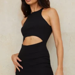 Robe Mi-longue Côtelée Noire à Découpes Et Col Nageur -Jupe Lumine Soldes Boutique 743e7f817b76d0c3a6deaf42dc467dad6a4a6958 cmy7284 5