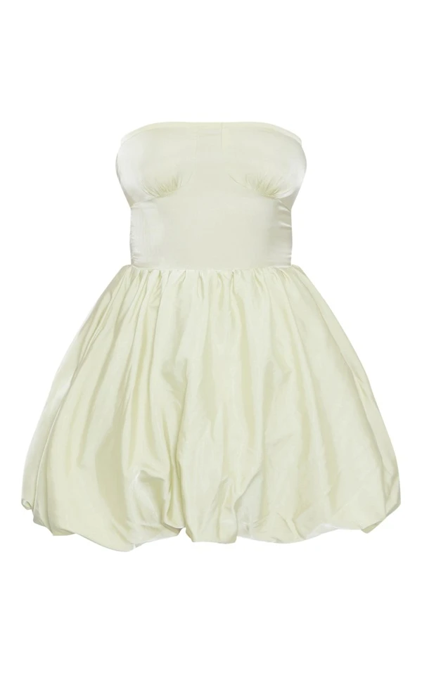 Robe Bustier Vert Sauge à Jupe Bouffante 5 Robe Bustier Vert Sauge à Jupe Bouffante – Image 5