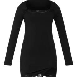 Robe Moulante Côtelée Noire à Manches Longues Et Parties En Dentelle 9 Robe Moulante Côtelée Noire à Manches Longues Et Parties En Dentelle -Jupe Lumine Soldes Boutique 7557d92e2f46d107791fd579702e2206b7a5e1f1 cnd4085 5