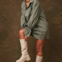 Robe Chemise Tissée Kaki Froncée à Manches évasées 8 Robe Chemise Tissée Kaki Froncée à Manches évasées -Jupe Lumine Soldes Boutique 75853d1c36e53065110b51be594dd96aa0f7c677 cnb3522 4