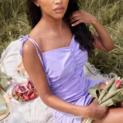 Robe Moulante Lilas Froncée à Dos Nu Et Bretelles -Jupe Lumine Soldes Boutique 7586e31d2b5085755bf59486c499ed3ebe1c5d85 cnd8920 4