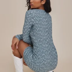 Robe Moulante Vert Forêt Chiné à Fronces Et Manches Longues -Jupe Lumine Soldes Boutique 75c6e637564ddd87bc6d9bf08608690d1eb16464 cnd1265 2