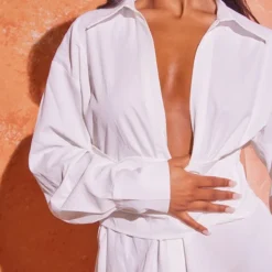 Robe Chemise Oversize Blanche Froncée à La Taille 8 Robe Chemise Oversize Blanche Froncée à La Taille -Jupe Lumine Soldes Boutique 75dee8961b0d038692227f1247ad2676a686f68f cne1026 4