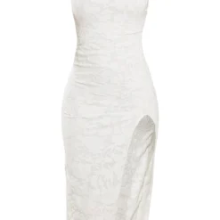 Robe Mi-longue Texturée Fleurie Blanche Fendue à Col Torsadé Et Dos Nu -Jupe Lumine Soldes Boutique 767d135a7831014a4012499e63c306db091711d3 cnd7619 5