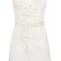 Robe Droite Volantée Blanche à Corset Lacé -Jupe Lumine Soldes Boutique 76895b79f84e583359298dafd20dd843f4ffacbe cnd2345 5